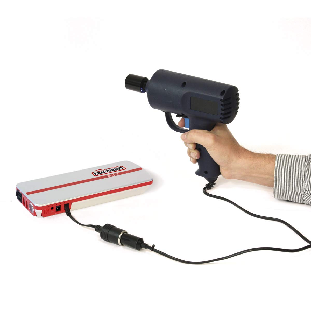 Dino KRAFTPAKET 12V-600A Starthilfegerät 66.6Wh 18000mAh | KFZ Starthilfe Powerbank für Diesel & Benziner | Autobatterie Motorradbatterie |Blei-Säure, GEL, EFB, AGM-Batterie | Für Auto Motorrad Boot