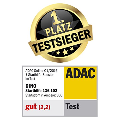 Dino KRAFTPAKET 12V-600A Starthilfegerät 66.6Wh 18000mAh | KFZ Starthilfe Powerbank für Diesel & Benziner | Autobatterie Motorradbatterie |Blei-Säure, GEL, EFB, AGM-Batterie | Für Auto Motorrad Boot