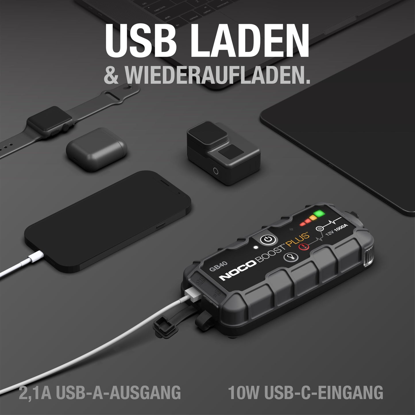 NOCO Boost GB40: 1000A UltraSafe Starthilfe Powerbank – 12V Lithium-Starthilfegerät & Starterkabel – Tragbarer Booster für Benziner bis 6,0L & Diesel bis 3,0L
