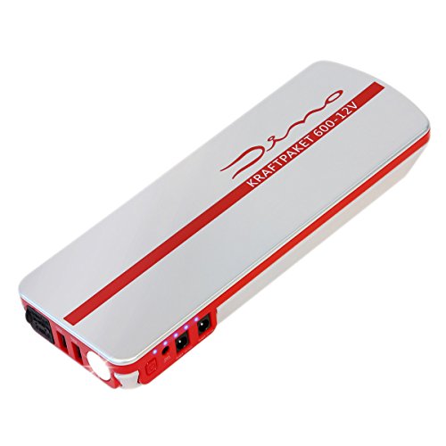 Dino KRAFTPAKET 12V-600A Starthilfegerät 66.6Wh 18000mAh | KFZ Starthilfe Powerbank für Diesel & Benziner | Autobatterie Motorradbatterie |Blei-Säure, GEL, EFB, AGM-Batterie | Für Auto Motorrad Boot