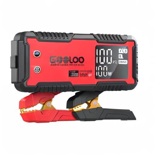 GOOLOO GT4000S Starthilfe Powerbank, 4000A 100W Zweiwege-Schnellladegerät für 12V Fahrzeuge(12.0L Benzin und 10.0L Diesel), SuperSafe tragbares Booster Auto Starthilfe mit 3,2" LCD Bildschirm