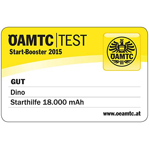 Dino KRAFTPAKET 12V-600A Starthilfegerät 66.6Wh 18000mAh | KFZ Starthilfe Powerbank für Diesel & Benziner | Autobatterie Motorradbatterie |Blei-Säure, GEL, EFB, AGM-Batterie | Für Auto Motorrad Boot