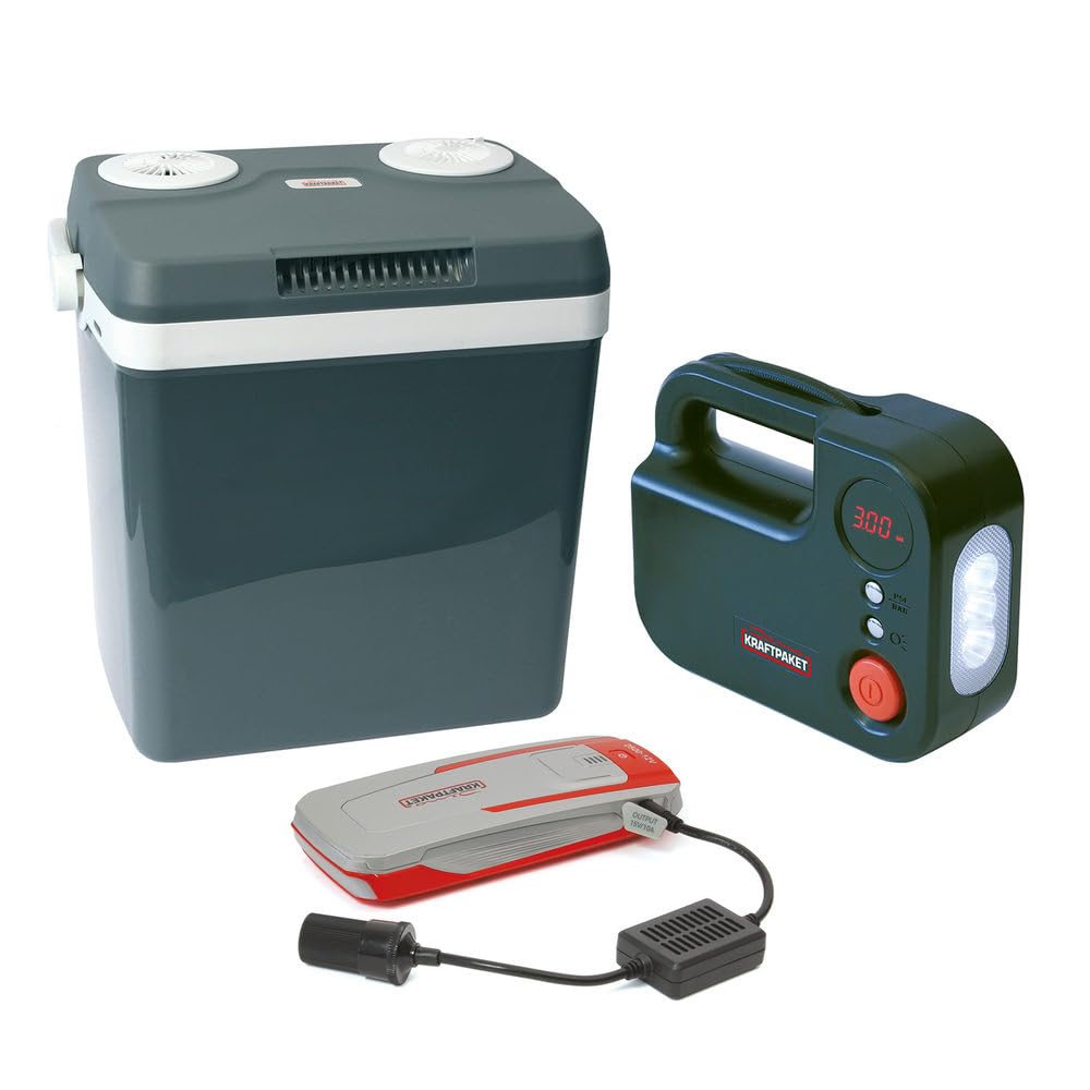 Dino KRAFTPAKET, 12V-2500A Starthilfegerät 59.2Wh, KFZ Starthilfe Powerbank für Diesel & Benziner, Blei-Säure Gel EFB AGM-Batterie, Für Auto Motorrad Boot Transporter Campervan