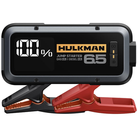 HULKMAN Alpha 65 Starthilfe Powerbank 1200A 12000mAh Auto Starter für bis zu 6,5L Benzin und 4,0L Diesel Motoren mit Boost-Funktion für vollständig Leere Batterie 12V Lithium Tragbare Starthilfegerät